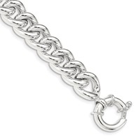 Sterling Silver Polished 10.7mm Curb Link Bracelet, 7.75" view 1