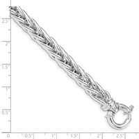 Sterling Silver Polished 8mm Semi-solid Spiga Fancy Link Bracelet - 8in view 3