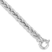 Sterling Silver Polished 8mm Semi-solid Spiga Fancy Link Bracelet - 8in view 1