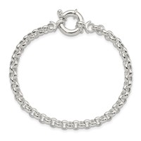 Sterling Silver Polished 4.75mm Fancy Rolo Link Bracelet, 7" view 4
