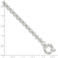 Sterling Silver Polished 4.75mm Fancy Rolo Link Bracelet, 7" view 3