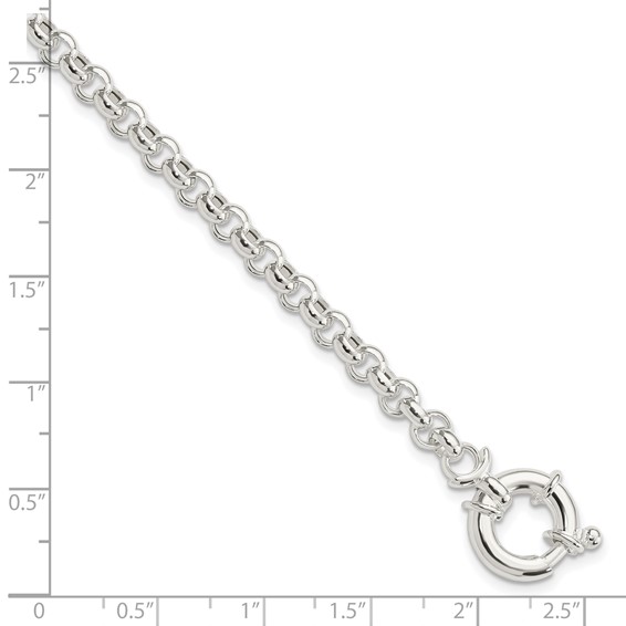 Sterling Silver Polished Rolo Fancy Bracelet