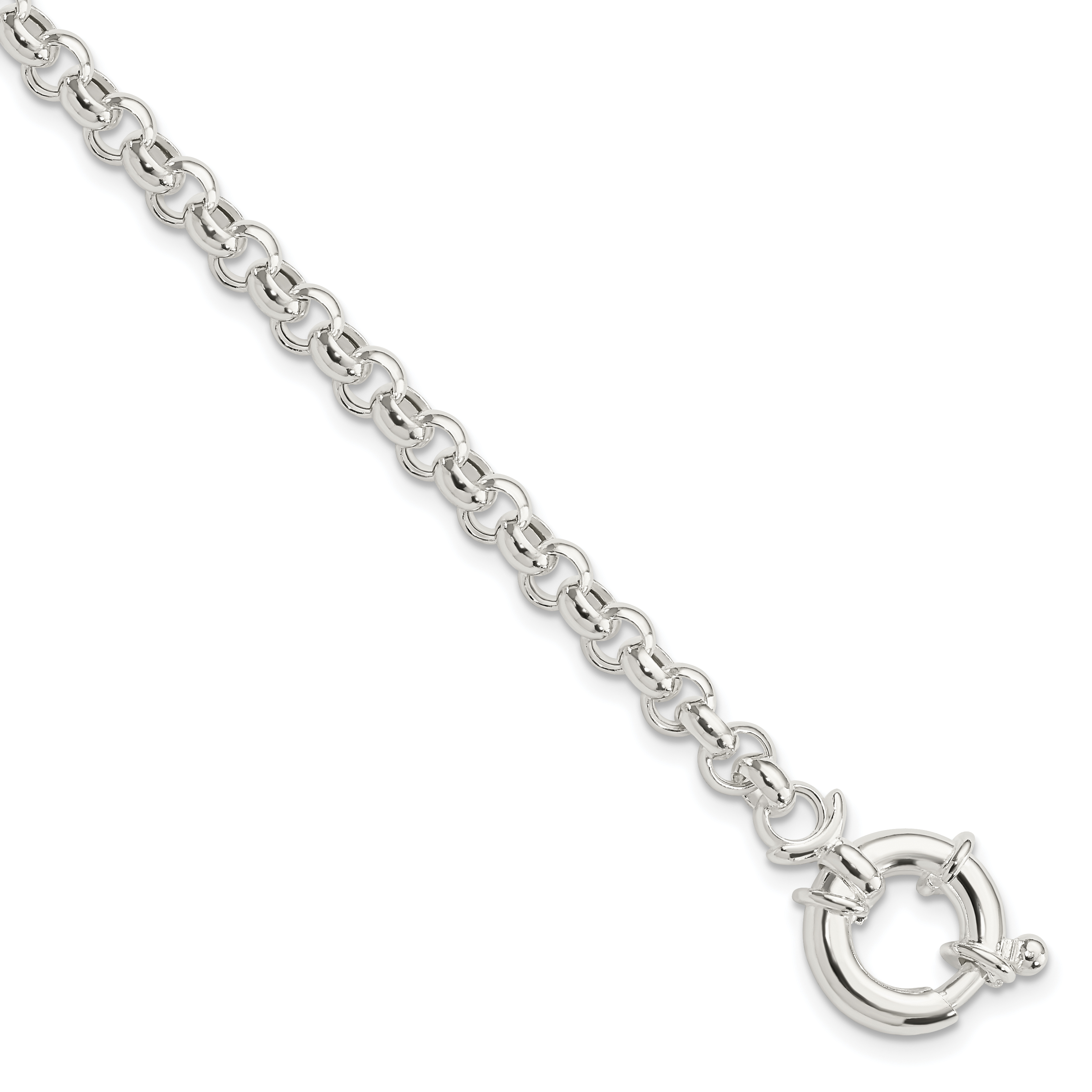 Sterling Silver Polished Rolo Fancy Bracelet (QG5021-7)
