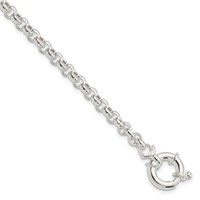 Sterling Silver Polished 4.75mm Fancy Rolo Link Bracelet, 7" view 1