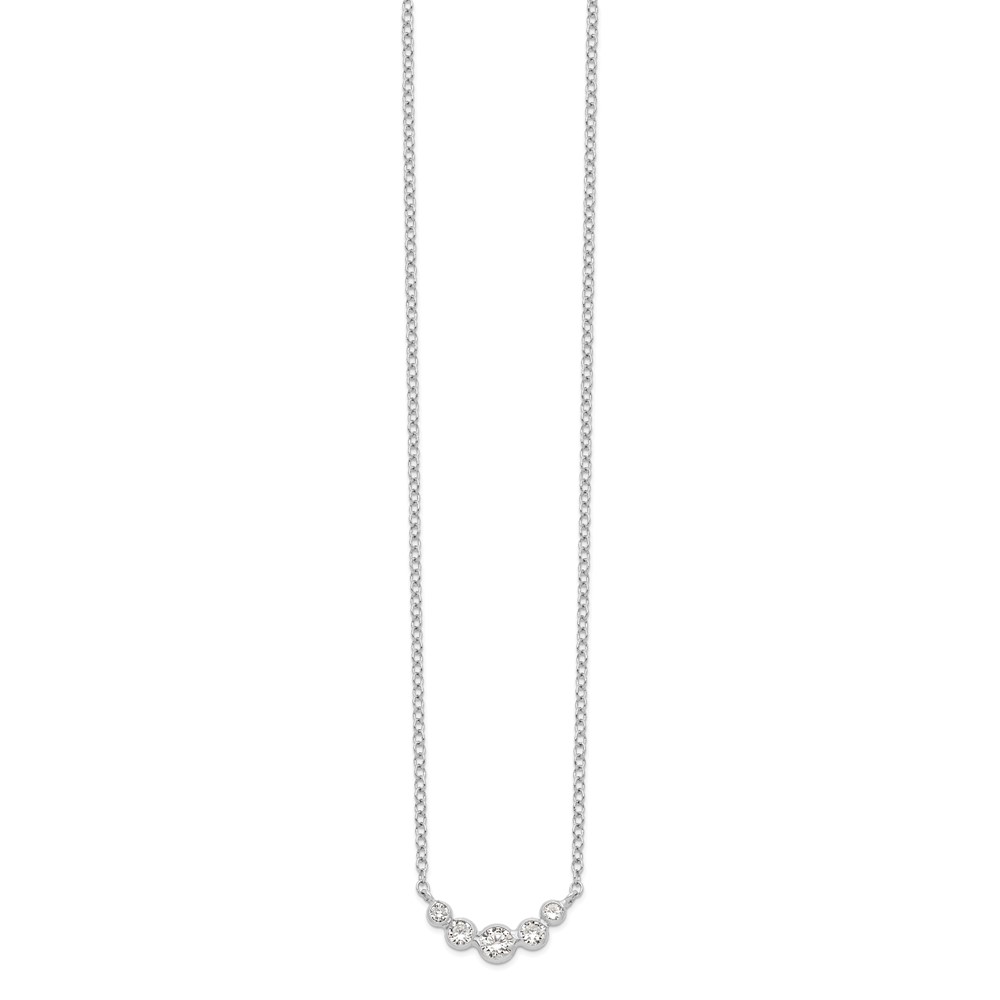 Sterling Silver CZ Necklace (QG5128-17.5)
