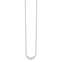 Sterling Silver Graduated Bezel-set CZ Necklace, 17.5" view 2