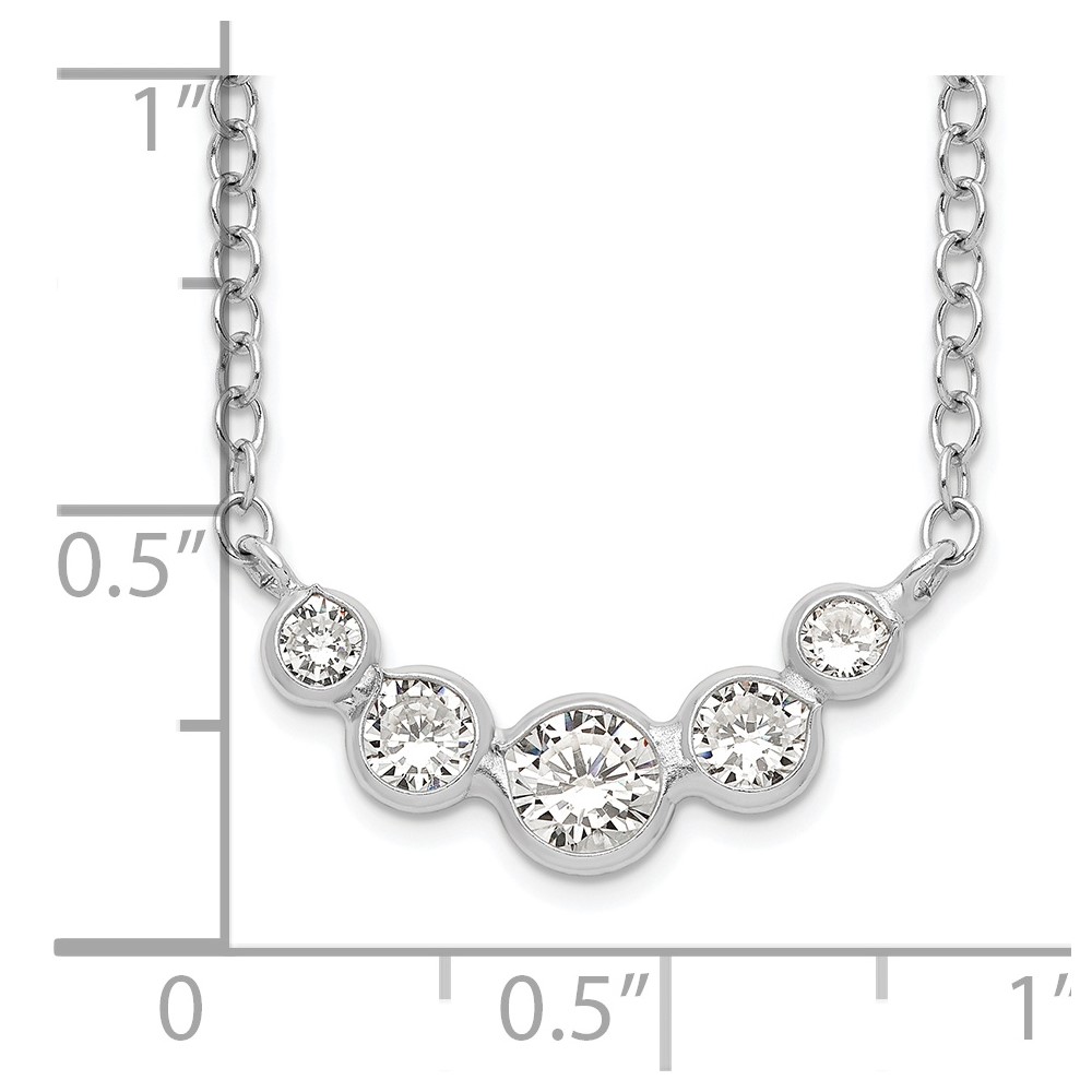 Sterling Silver CZ Necklace (QG5128-17.5)