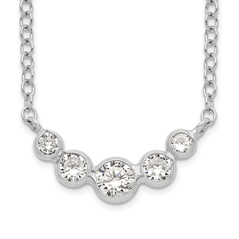 Sterling Silver CZ Necklace (QG5128-17.5)