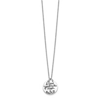Sterling Silver Rhodium-plated Antiqued I Love You to the Moon and Back Necklace, 18" view 2