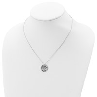 Sterling Silver Rhodium-plated Antiqued I Love You to the Moon and Back Necklace, 18" view 4