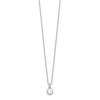 Sterling Silver Rhodium-plated Polished Created Opal Necklace view 2
