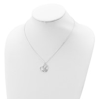 Sterling Silver CZ Love Heart Necklace view 3