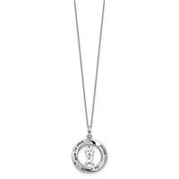 Sterling Silver CZ First MY Mom Forever MY Friend Necklace, 18" view 2