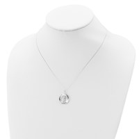 Sterling Silver CZ First MY Mom Forever MY Friend Necklace, 18" view 4