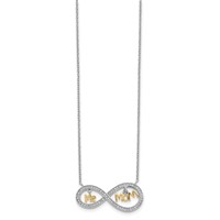 Sterling Silver Gold-plated Mom and ME in CZ Infinity Symbol Necklace, 18" view 2