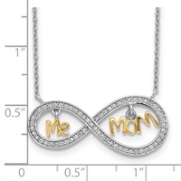 Sterling Silver Gold-plated Mom and ME in CZ Infinity Symbol Necklace, 18" view 3