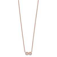 Sterling Silver Rose-tone CZ Infinity Symbol Necklace, 16.5" view 2