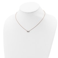 Sterling Silver Rose-tone CZ Infinity Symbol Necklace, 16.5" view 4