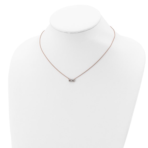 Sterling Silver Rose-tone CZ Infinity Necklace