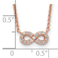 Sterling Silver Rose-tone CZ Infinity Symbol Necklace, 16.5" view 3