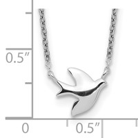 Sterling Silver Polished Dove Necklace - 16in view 3