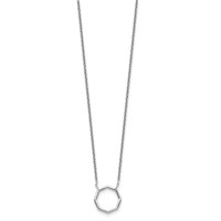 Sterling Silver Polished Octagon Necklace - 16in view 2