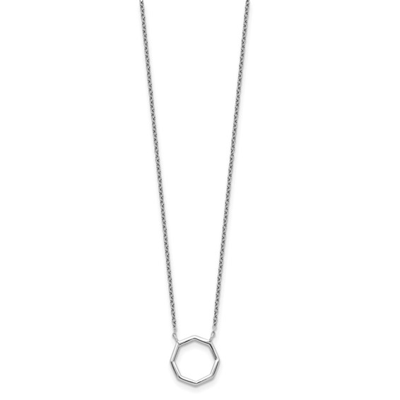Sterling Silver Polished Octagon Necklace