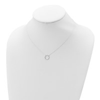 Sterling Silver Polished Octagon Necklace - 16in view 4