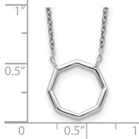 Sterling Silver Polished Octagon Necklace - 16in view 3