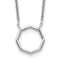 Sterling Silver Polished Octagon Necklace - 16in view 1