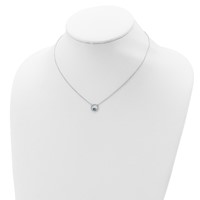Sterling Silver Rhodium-plated Lab Created Opal in Circle Necklace with 2 Inch Extension, 16" view 4