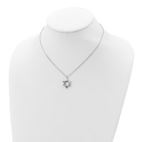 Sterling Silver Rhodium-plated Star of David Necklace with 2 Inch Extension, 16.5" view 4