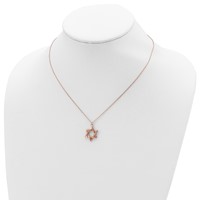 Sterling Silver Rose-tone Star of David Necklace with 1 Inch Extension, 16.5" view 4