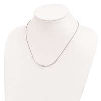 Sterling Silver Rhodium-plated Polished Necklace with Ext., 1" view 3