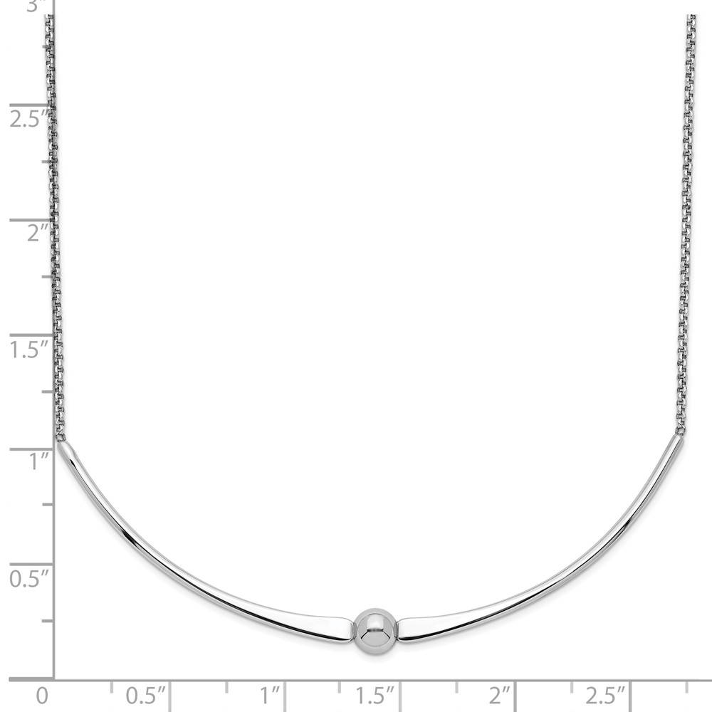 Sterling Silver Rhodium-plated Polished w/ 1 in ext. Necklace (QG5240-17.5)