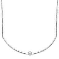 Sterling Silver Rhodium-plated Polished Necklace with Ext., 1" view 1