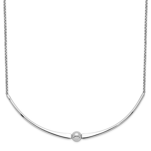 Sterling Silver Rhodium-plated Polished w/ 1 in ext. Necklace