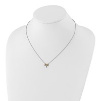 Sterling Silver Rose and Gold-plated 3-Cross Necklace with 2 Inch Extension, 16" view 4