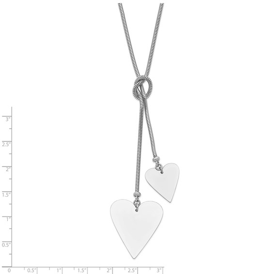 Sterling Silver Heart Cable Wrap Necklace