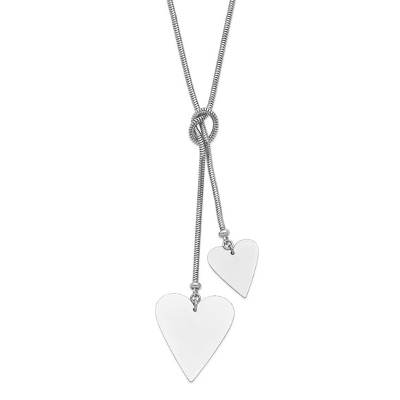 Sterling Silver Heart Cable Wrap Necklace