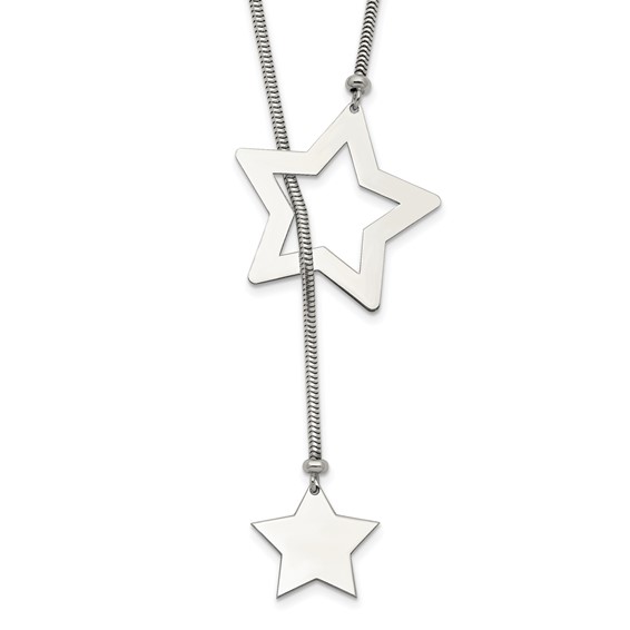 Sterling Silver Star Cable Wrap Necklace