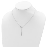 Sterling Silver Rhodium-plated Open Infinity and Wing Necklace with 2 Inch Extension Lariat, 16.5" view 4