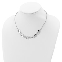 Sterling Silver Rhodium-plated Infinity Necklace with Ext., 2" view 4