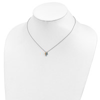Sterling Silver Polished & Textured Multi-color Enameled Ice Cream Cone Necklace with Extension 16 Inch, 2" view 4