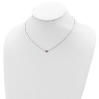 Sterling Silver Polished Pink & Black Enameled Butterfly Necklace with Extension Children's, 2" view 4