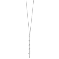 Sterling Silver Rhodium-plated CZ Dangle with 2 Inch Extension Y-Necklace, 16" view 2