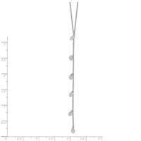 Sterling Silver Rhodium-plated CZ Dangle with 2 Inch Extension Y-Necklace, 16" view 4