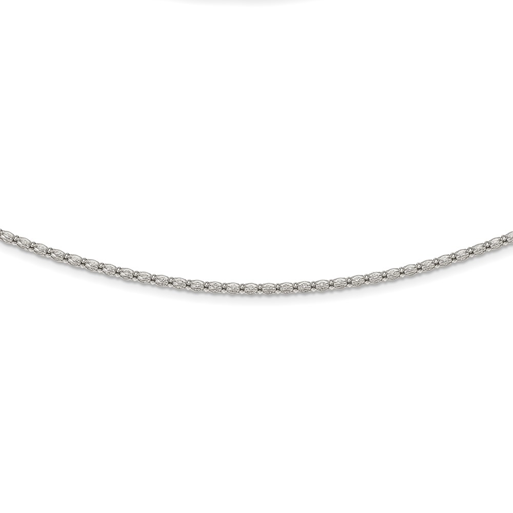 Sterling Silver Enclosed CZ Chain Necklace