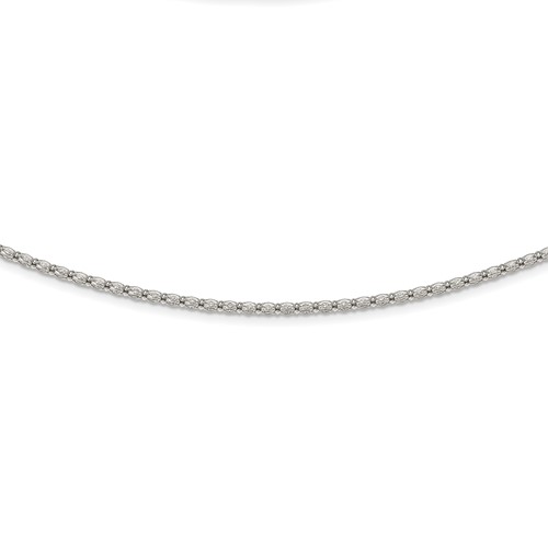 Sterling Silver Enclosed CZ Chain Necklace