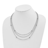 Sterling Silver Rhodium-plated Love Knot 3-Strand Necklace with 2 Inch Extension, 18" view 2
